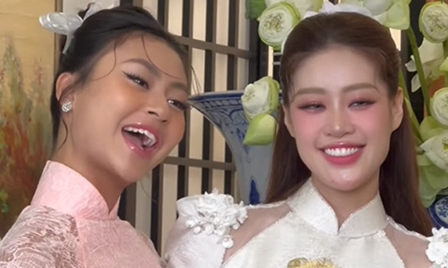 Khánh Vân bên hội phù dâu